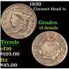 Image 1 : 1830 Coronet Head Large Cent 1c Grades vf details