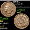 Image 1 : 1864 L Indian Cent 1c Grades vg+