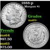 Image 1 : 1888-p Morgan Dollar $1 Grades Select+ Unc