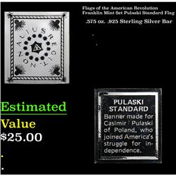 Flags of the American Revolution Franklin Mint Set Pulaski Standard Flag 245 Grams Sterling Silver