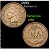 Image 1 : 1893 Indian Cent 1c Grades vf++