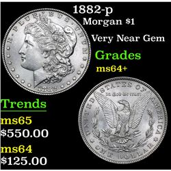 1882-p Morgan Dollar $1 Grades Choice+ Unc