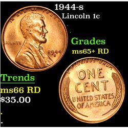 1944-s Lincoln Cent 1c Grades Gem+ Unc RD