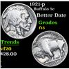 Image 1 : 1921-p Buffalo Nickel 5c Grades f+