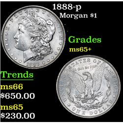 1888-p Morgan Dollar $1 Grades GEM+ Unc