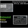 Image 1 : Flags of the American Revolution Franklin Mint Set Knoll Flag 415 Grams Sterling Silver