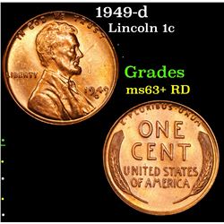 1949-d Lincoln Cent 1c Grades Select+ Unc RD