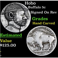 Hobo Buffalo Nickel 5c Grades Hand Carved