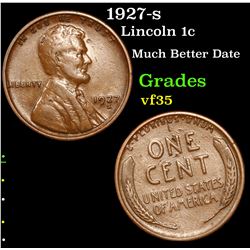 1927-s Lincoln Cent 1c Grades vf++