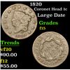 Image 1 : 1820 Coronet Head Large Cent 1c Grades f+