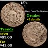 Image 1 : 1871 Two Cent Piece 2c Grades vf details