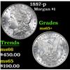 Image 1 : 1887-p Morgan Dollar $1 Grades GEM+ Unc