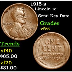 1915-s Lincoln Cent 1c Grades vf+