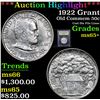 Image 1 : ***Auction Highlight*** 1922 Grant Old Commem Half Dollar 50c Graded GEM+ Unc By USCG (fc)