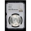 Image 2 : NGC 1924-p Peace Dollar $1 Graded ms64 By NGC