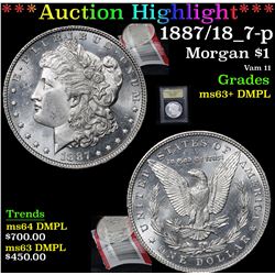 ***Auction Highlight*** 1887/18_7-p Morgan Dollar $1 Graded Select Unc+ DMPL By USCG (fc)