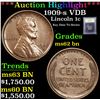 Image 1 : ***Auction Highlight*** 1909-s VDB Lincoln Cent 1c Graded Select Unc BN By USCG (fc)