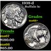 Image 1 : 1938-d Buffalo Nickel 5c Grades GEM++ Unc