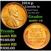 Image 1 : ***Auction Highlight*** 1914-p Lincoln Cent 1c Graded Choice+ Unc RD By USCG (fc)