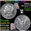 Image 1 : ***Auction Highlight*** 1886-s Morgan Dollar $1 Graded Select Unc PL By USCG (fc)