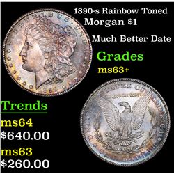1890-s Rainbow Toned Morgan Dollar $1 Grades Select+ Unc