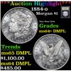 Image 1 : ***Auction Highlight*** 1884-o Morgan Dollar $1 Graded Choice Unc+ DMPL By USCG (fc)