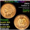 Image 1 : 1902 Indian Cent 1c Grades Choice+ Unc RD