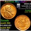 Image 1 : ***Auction Highlight*** 1919-d Lincoln Cent 1c Graded Choice+ Unc RD By USCG (fc)