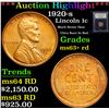 Image 1 : ***Auction Highlight*** 1920-s Lincoln Cent 1c Graded Select+ Unc RD By USCG (fc)
