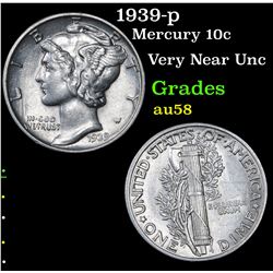 1939-p Mercury Dime 10c Grades Choice AU/BU Slider