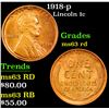 Image 1 : 1918-p Lincoln Cent 1c Grades Select Unc RD