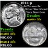 Image 1 : 1944-p Jefferson Nickel 5c Grades Choice Unc+ 5fs