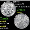 Image 1 : 1887-s Morgan Dollar $1 Grades Select+ Unc
