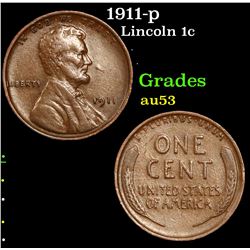 1911-p Lincoln Cent 1c Grades Select AU