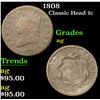 Image 1 : 1808 Classic Head Large Cent 1c Grades ag