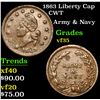 Image 1 : 1863 Liberty Cap Civil War Token 1c Grades vf++