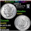 Image 1 : ***Auction Highlight*** 1880-o Morgan Dollar $1 Graded Select+ Unc By USCG (fc)