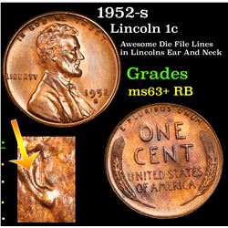 1952-s Lincoln Cent 1c Grades Select+ Unc RB