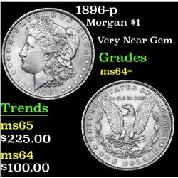 1896-p Morgan Dollar $1 Grades Choice+ Unc