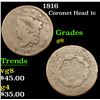 Image 1 : 1816 Coronet Head Large Cent 1c Grades g+