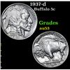 Image 1 : 1937-d Buffalo Nickel 5c Grades Select AU