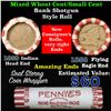 Image 1 : Mixed small cents 1c orig shotgun roll, 1858 Flying Eagle Cent, 1859 Indian Cent other end