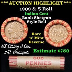 ***Auction Highlight*** Indian 1c Shotgun Roll, 1909 end, KEY date 's' mint on the other, Wow! . . (