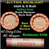 Image 1 : ***Auction Highlight*** Indian 1c Shotgun Roll, 1909 end, KEY date 's' mint on the other, Wow! . . (