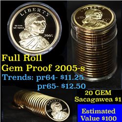 Proof 2005-s Sacagawea dollar roll $1, 20 pieces