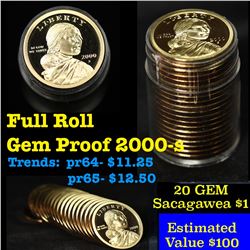 Proof 2000-s Sacagawea dollar roll $1, 20 pieces
