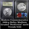 Image 1 : 1999-p Dolley Madison . . Modern Commem Dollar $1 Grades ms70, Perfection