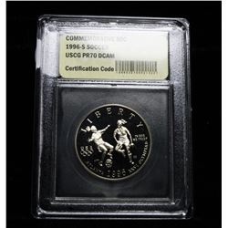 1996-s Olympics Soccer . . Modern Commem Half Dollar 50c Grades GEM++ Proof Deep Cameo