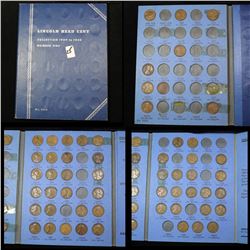 Partial Lincoln cent book 1909-1940 57 coins . .