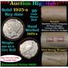 Image 1 : ***Auction Highlight*** Full solid date 1925-s Peace silver dollar roll, 20 coins   (fc)